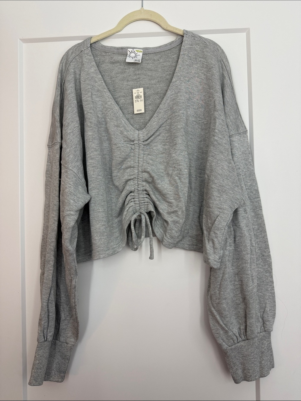 Offline by Aerie Terry Clinched Front Crewneck, Size XXL NEW WITH TAGS Grey